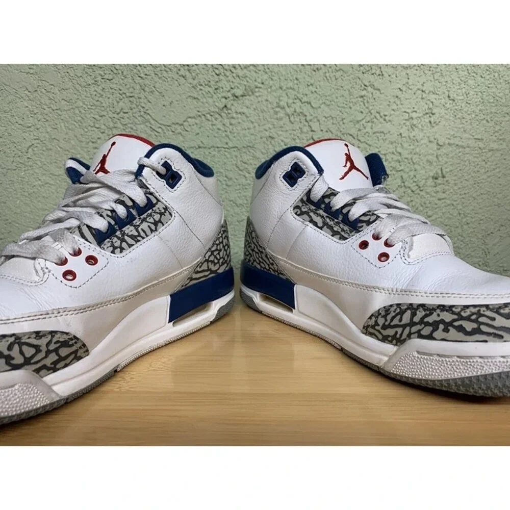 RARE🚀 Nike Air Jordan‎ 3 Retro True Blue 2016 White Red 854261-106 Youth Size 5